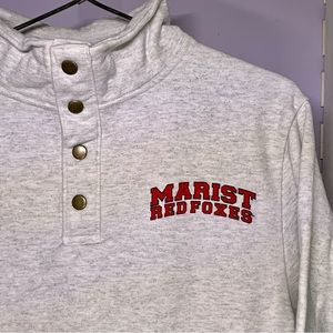 Marist College Grey Button Up Turtleneck Sweater